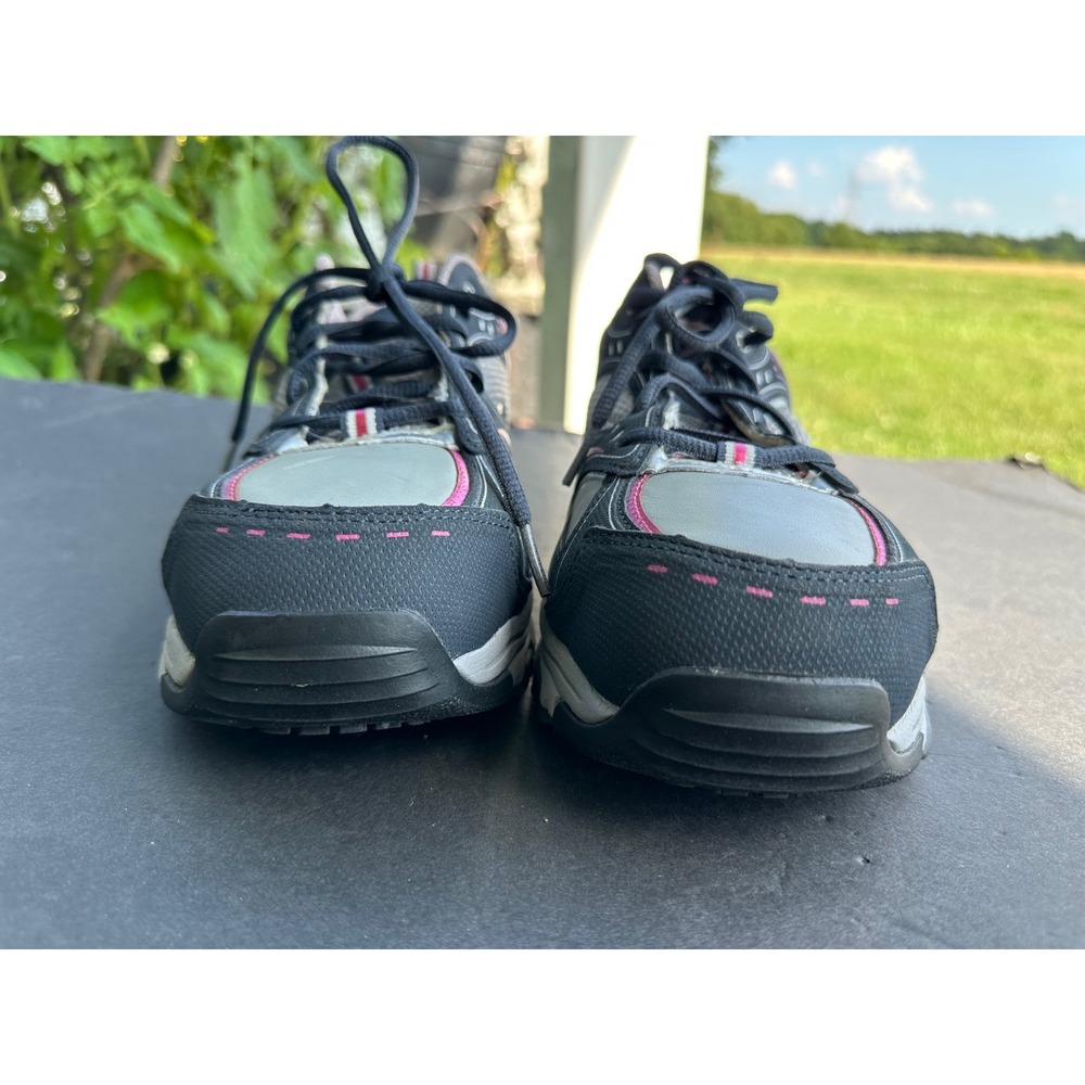 Skechers Work D'Lites Women Slip Resistant Safety Toe Athletic Shoes Gray Pink 9 - Picture 4 of 13